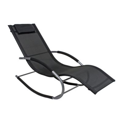 Șezlong de grădină negru din metal Naxos – Garden Pleasure