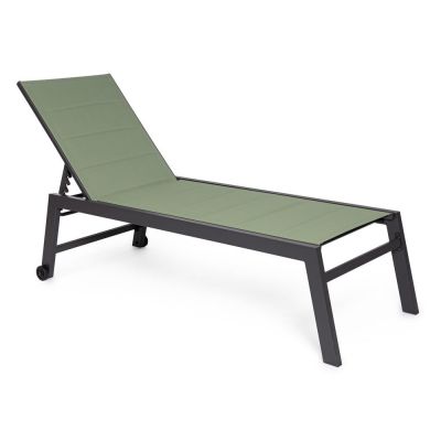 Șezlong de grădină verde din metal Hilde – Bizzotto