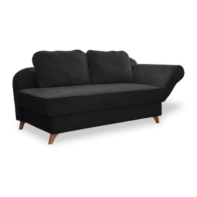 Șezlong gri antracit cu tapițerie din catifea reiată (cu colț pe partea dreaptă) Chic Charlotte – Miuform