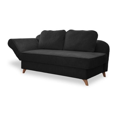 Șezlong gri antracit cu tapițerie din catifea reiată (cu colț pe partea stângă) Chic Charlotte – Miuform