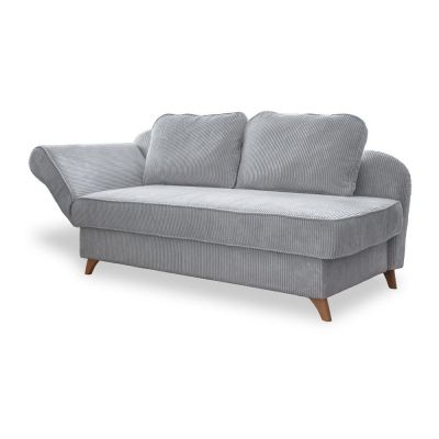 Șezlong gri deschis cu tapițerie din catifea reiată (cu colț pe partea stângă) Chic Charlotte – Miuform
