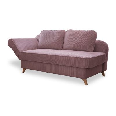 Șezlong roz prăfuit cu tapițerie din catifea reiată (cu colț pe partea stângă) Chic Charlotte – Miuform