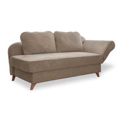 Șezlong taupe cu tapițerie din catifea reiată (cu colț pe partea dreaptă) Chic Charlotte – Miuform