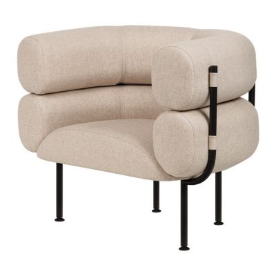 Fotoliu bej cu tapițerie din lână Ubi – noo.ma