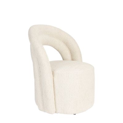 Fotoliu crem pivotant cu tapiÈerie din ÈesÄturÄbouclÃ© Seina âDutchbone