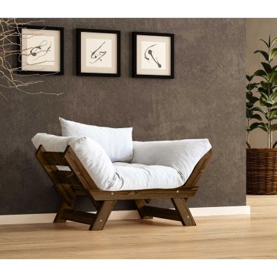 Fotoliu de gradina, Hanah Home, CPT8131-140, Nuc/Alb