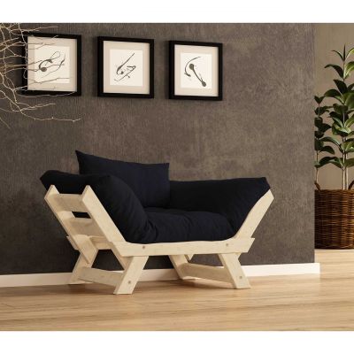 Fotoliu de gradina, Hanah Home, CPT8149-140, Natural/Negru