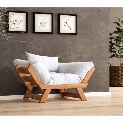 Fotoliu de gradina, Hanah Home, CPT8151-140, Teak / Alb
