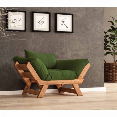 Fotoliu de gradina, Hanah Home, CPT8160-140, Teak / Verde