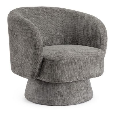 Fotoliu gri închis pivotant cu tapițerie din chenille Julienne – Bizzotto