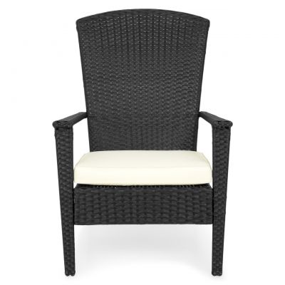 Fotoliu, Kampem, L.65 l.85 H.90, otel/fibre sintetice/poliester, negru/bej