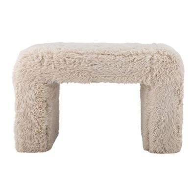 Puf bej cu tapițerie din blană artificială Bobbie – Bloomingville