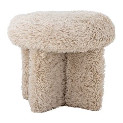 Puf bej cu tapițerie din blană artificială Frikka – Bloomingville