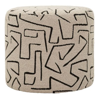 Puf bej cu tapițerie din țesătură bouclé Nairobi – Mauro Ferretti