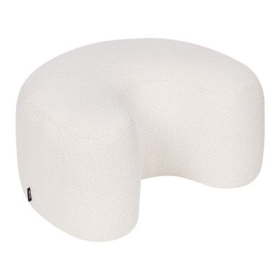 Puf bej cu tapițerie din țesătură bouclé Ü – noo.ma