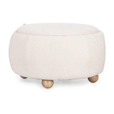 Puf crem cu tapițerie din țesătură bouclé Irisha – Bizzotto