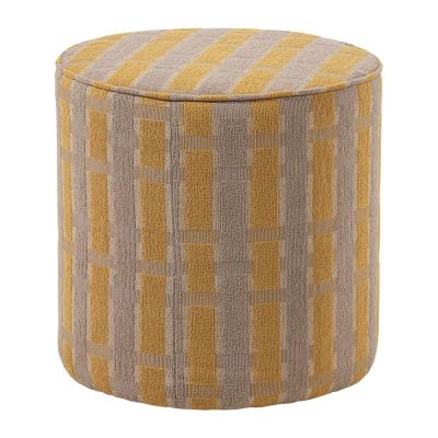 Puf galben cu tapițerie din chenille Sarli – WOOOD