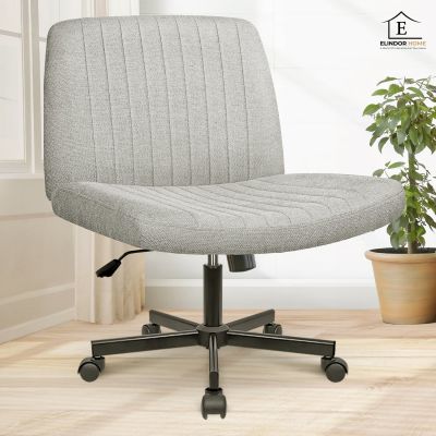 Scaun Birou Ergonomic Elindor® Rotativ 360°, fara Manere, cu Spatar Design Compact, Confortabil, Scaune in Stil Modern cu Roti, Picioare Metalice, Reglaj Balansare, Inaltime Ajustabila, 56 × 67 × 92 cm, Gri - Default Title