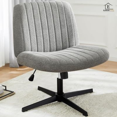 Scaun Birou Ergonomic Elindor® Rotativ 360°, fara Manere, cu Spatar Design Compact, Scaune in Stil Modern fara Roti, Picioare Metalice, Reglaj Balansare, Confortabil, Inaltime Ajustabila, 50 × 67 × 92 cm, Gri - Default Title