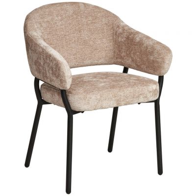 Scaun Cu Brațe din lemn, metal, textil, bej