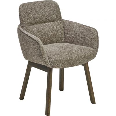 Scaun Cu Brațe din lemn, textil, gri