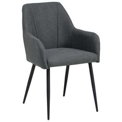 Scaun Cu Brațe din metal, textil, gri, negru