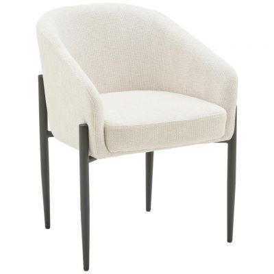 Scaun Cu Brațe din metal, textil, negru, bej