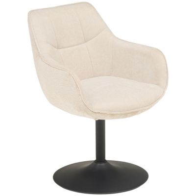 Scaun Cu Brațe din metal, textil, negru, bej