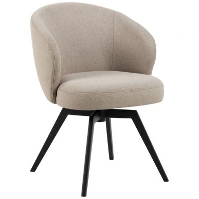 Scaun Cu Brațe din metal, textil, negru, bej