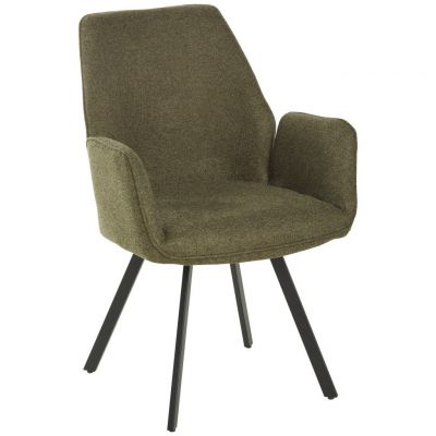Scaun Cu Brațe din metal, textil, verde, negru