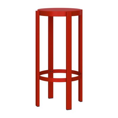 Scaun de bar roșu din oțel (înălțime șezut 75 cm) Doon – noo.ma