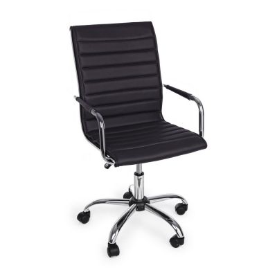 Scaun de birou negru din imitație de piele Perth – Yes Everyday