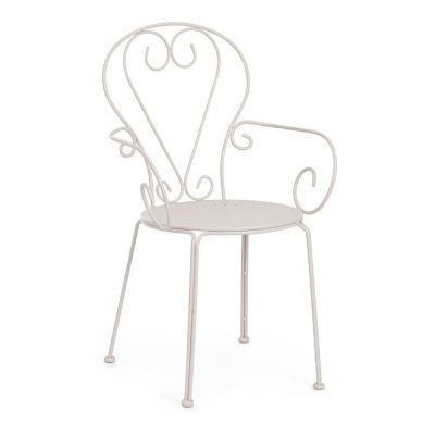 Scaun de grădină bej din metal Etienne – Bizzotto