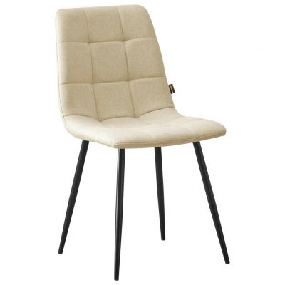 Scaun din lemn, metal, textil, bej