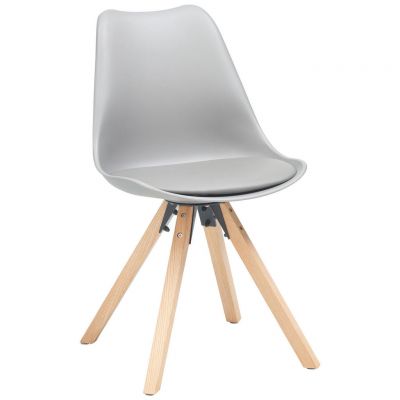 Scaun din lemn, plastic, textil, gri