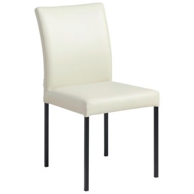 Scaun din metal, piele, bej