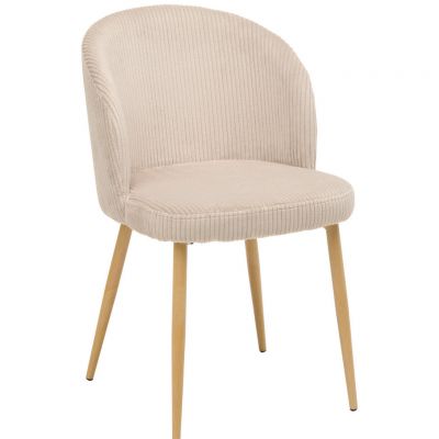 Scaun din metal, textil, culoare natur, bej