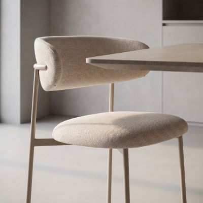 Scaun ELTON, bej deschis - Brego 22/casmir, stofa clasica/metal, 56x46x80 cm - Default Title