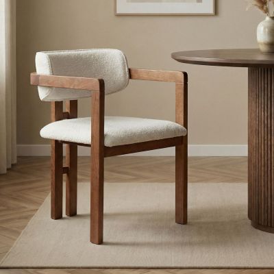 Scaun, Hanah Home, Toscana, 54x76x54 cm, Alb/Maro