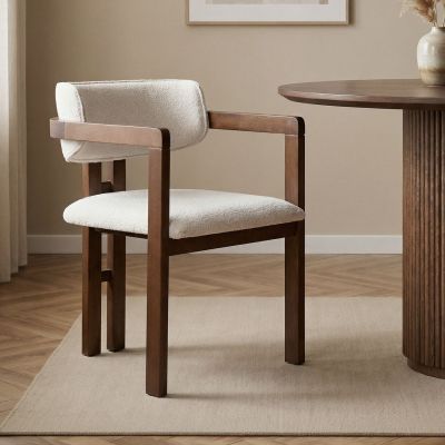 Scaun, Hanah Home, Toscana, 54x76x54 cm, Alb / Nuc închis