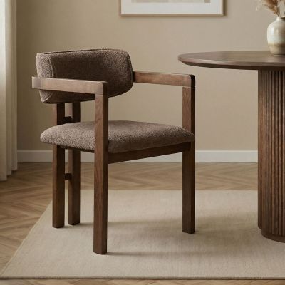 Scaun, Hanah Home, Toscana, 54x76x54 cm, Maro / Nuc închis