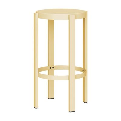 Scaun tip taburet galben din oțel Doon – noo.ma