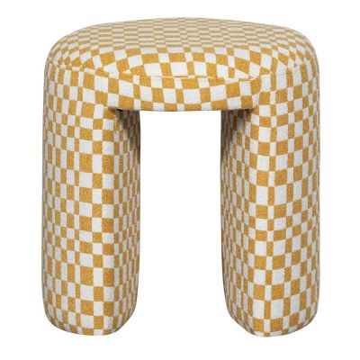 Scaun tip taburet galben tapițat Charlie – WOOOD