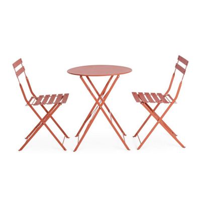 Set de dining pentru grădină teracotă din oțel pentru 2 persoane Austin – Bizzotto