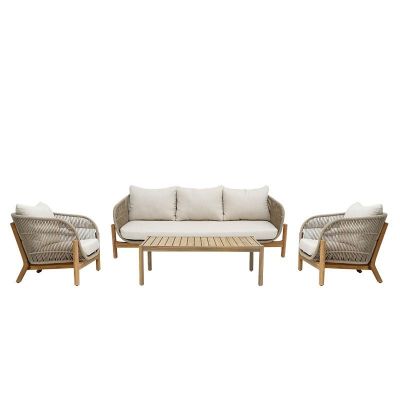 Set de gradina 4 buc. Verilan, Natural, 214x77x70 cm