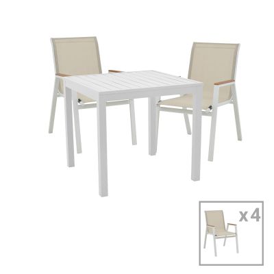 Set de sufragerie Azelie-Kliton É  set de 5 material Gri-aluminiu alb 77x55x94cm