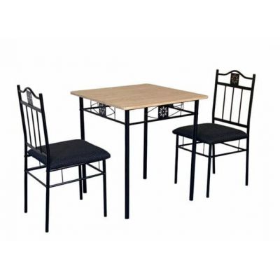 Set masa Berta cu 2 scaune, Negru, 70x70x76, UnicSpot
