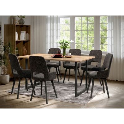 Set Masa Olive + 6 Scaune Berna Gri Inchis