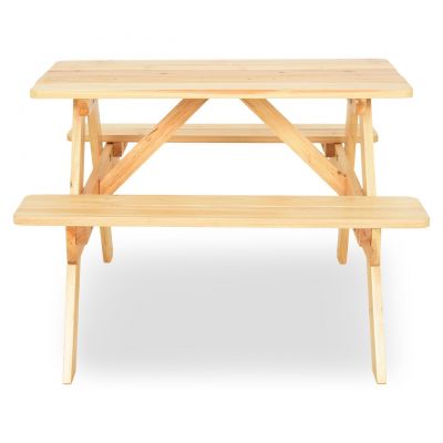 Set masa pliabila + 2 banchete, Kids Picnic, 75 x 85.5 x 53 cm, natural