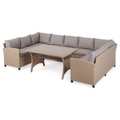 Set mobilier pentru gradina/terasa I, 4 piese, Baxter, natur/bej